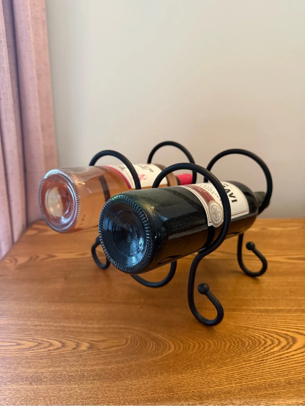 Metal 3 Bottle Wine Rack - Black